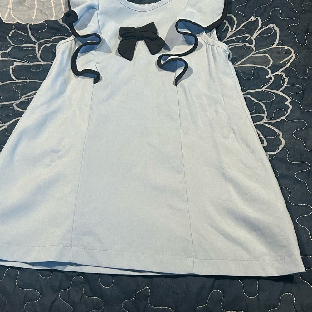 Light Blue Dress with Black Bow